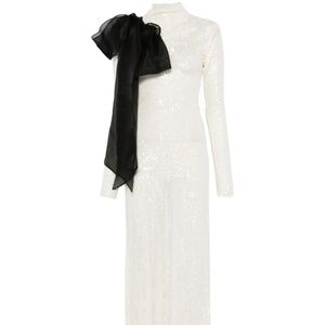 Atu Body Couture Women's White Draped-Detail Maxi Dress